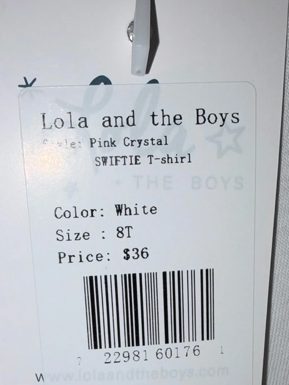 Lola and the Boys Pink Crystal Rhinestone Swiftie Tee sz. 8 NWT